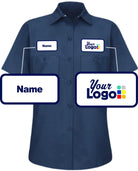 RedKap S/S Solid Custom Work Shirt, color: Navy