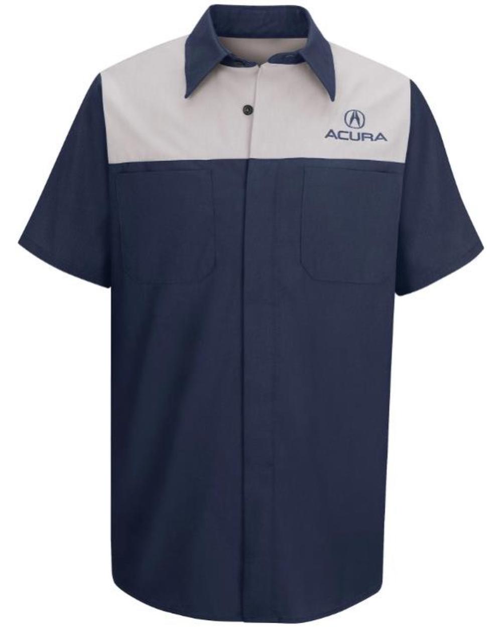 RedKap S/S Technician Automotive Shirt, color: Light Grey/Navy