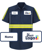 RedKap S/S Hi-Vis Custom Work Shirt, color: Navy