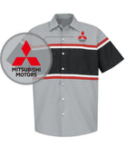 RedKap S/S Mitsubishi Technician Automotive Shirt, color: Grey/Black/Red