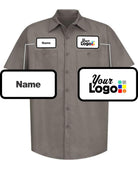 RedKap S/S Solid Custom Work Shirt, color: Grey
