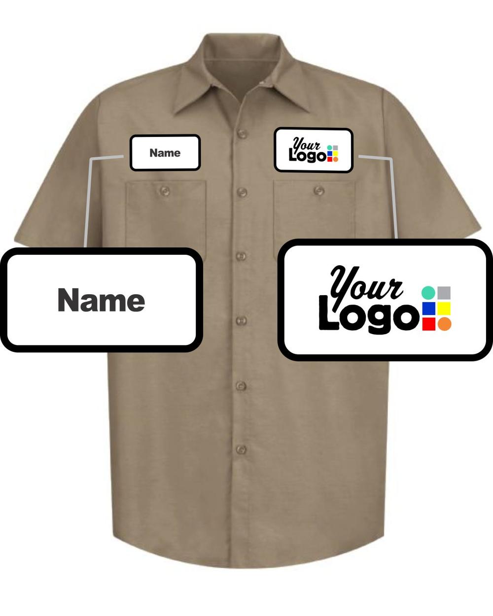 RedKap S/S Solid Custom Work Shirt, color: Khaki