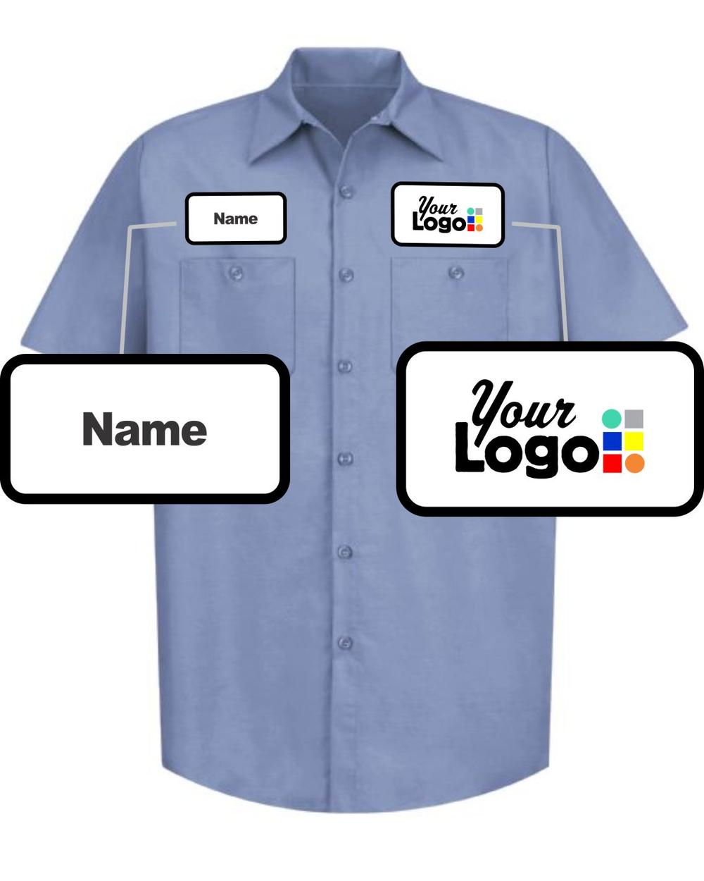 RedKap S/S Solid Custom Work Shirt, color: Light Blue