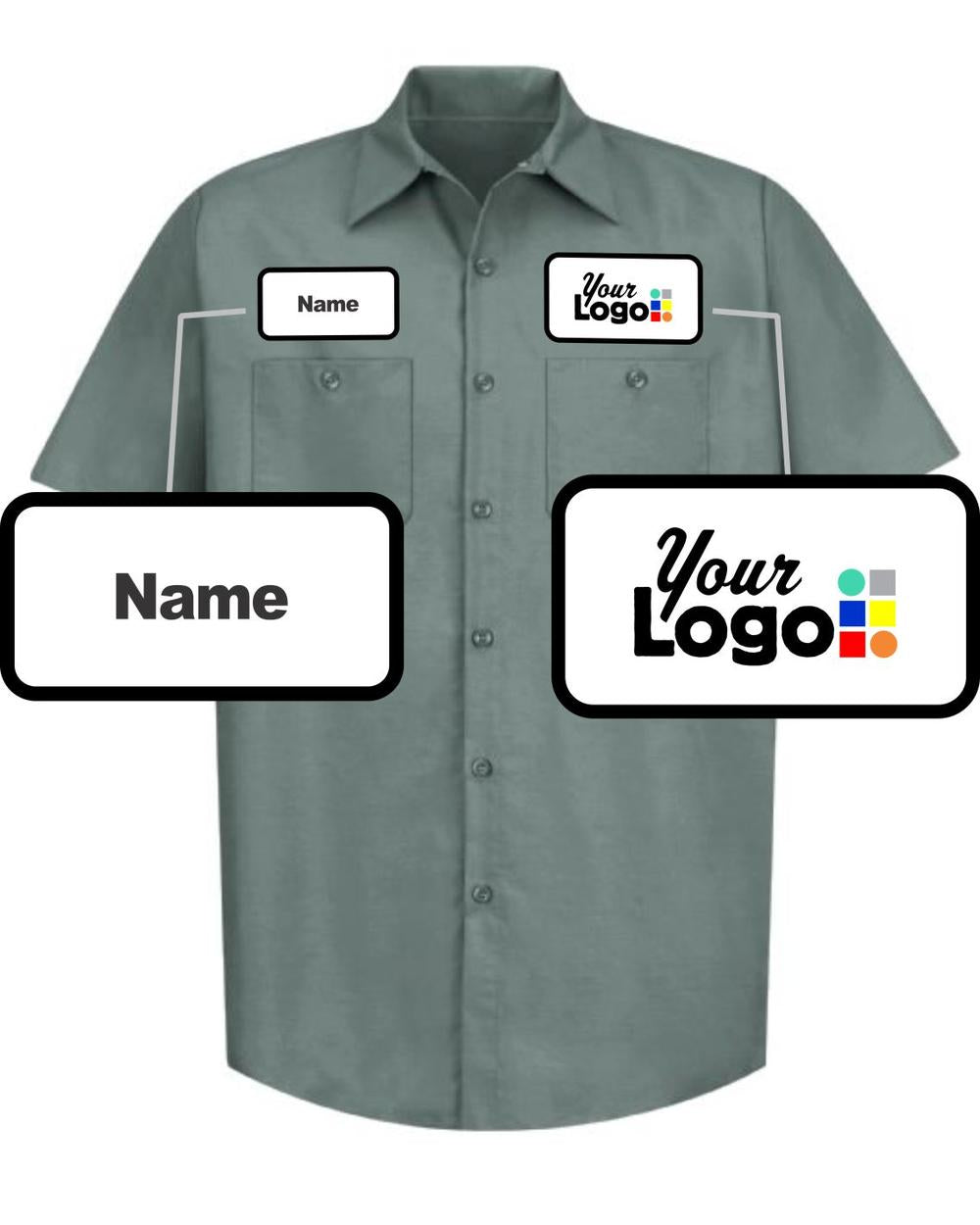 RedKap S/S Solid Custom Work Shirt, color: Light Green