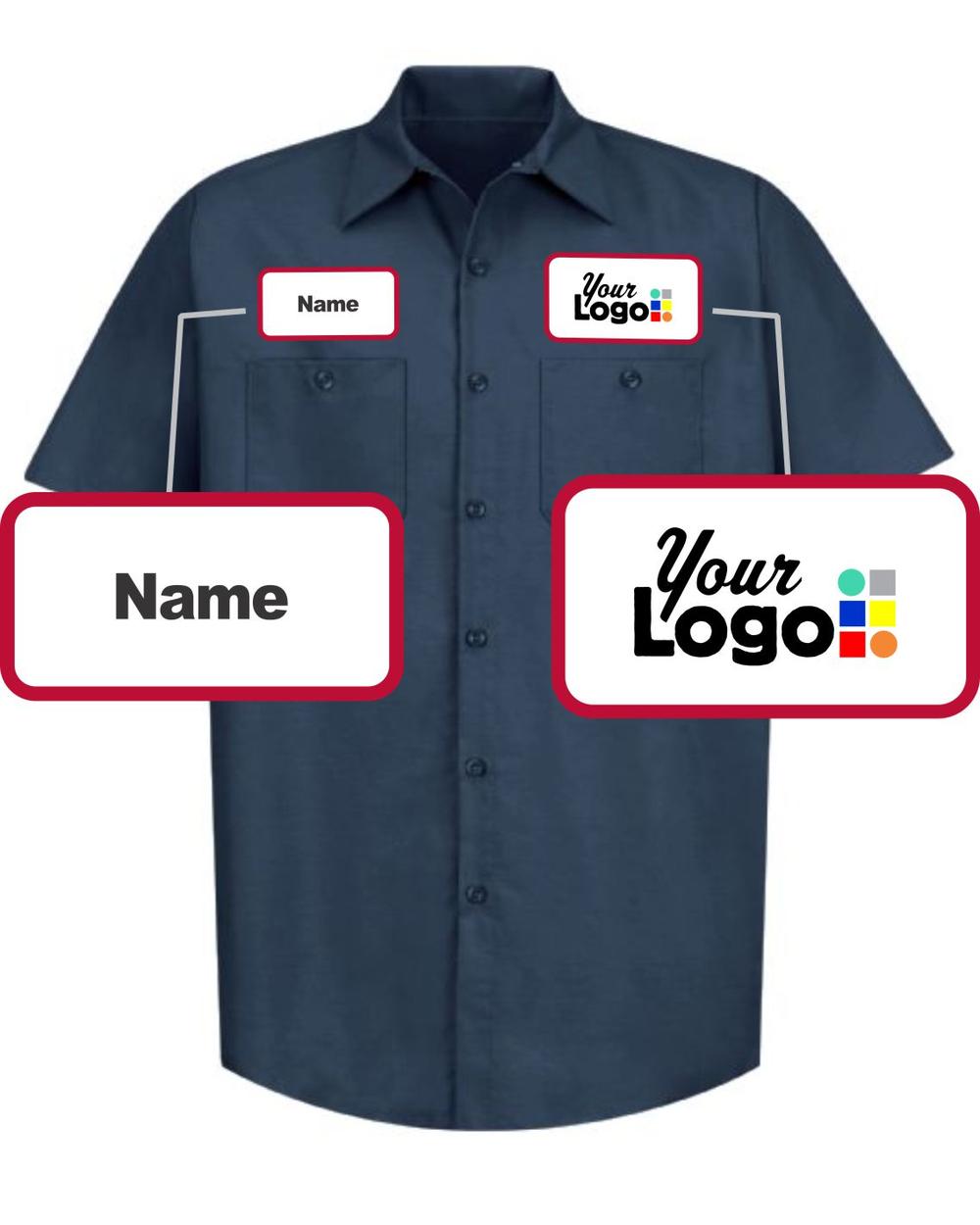 RedKap S/S Solid Custom Work Shirt, color: Navy