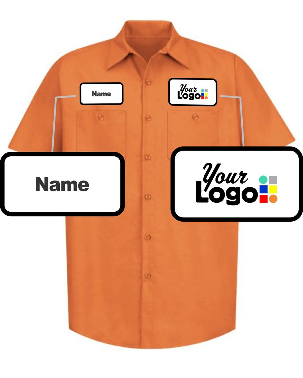 RedKap S/S Solid Custom Work Shirt, color: Orange