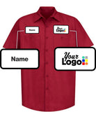 RedKap S/S Solid Custom Work Shirt, color: Red