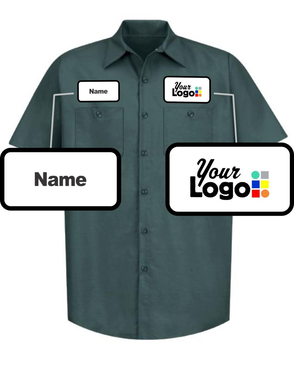 RedKap S/S Solid Custom Work Shirt, color: Spruce Green