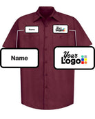 RedKap S/S Solid Custom Work Shirt, color: Burgundy