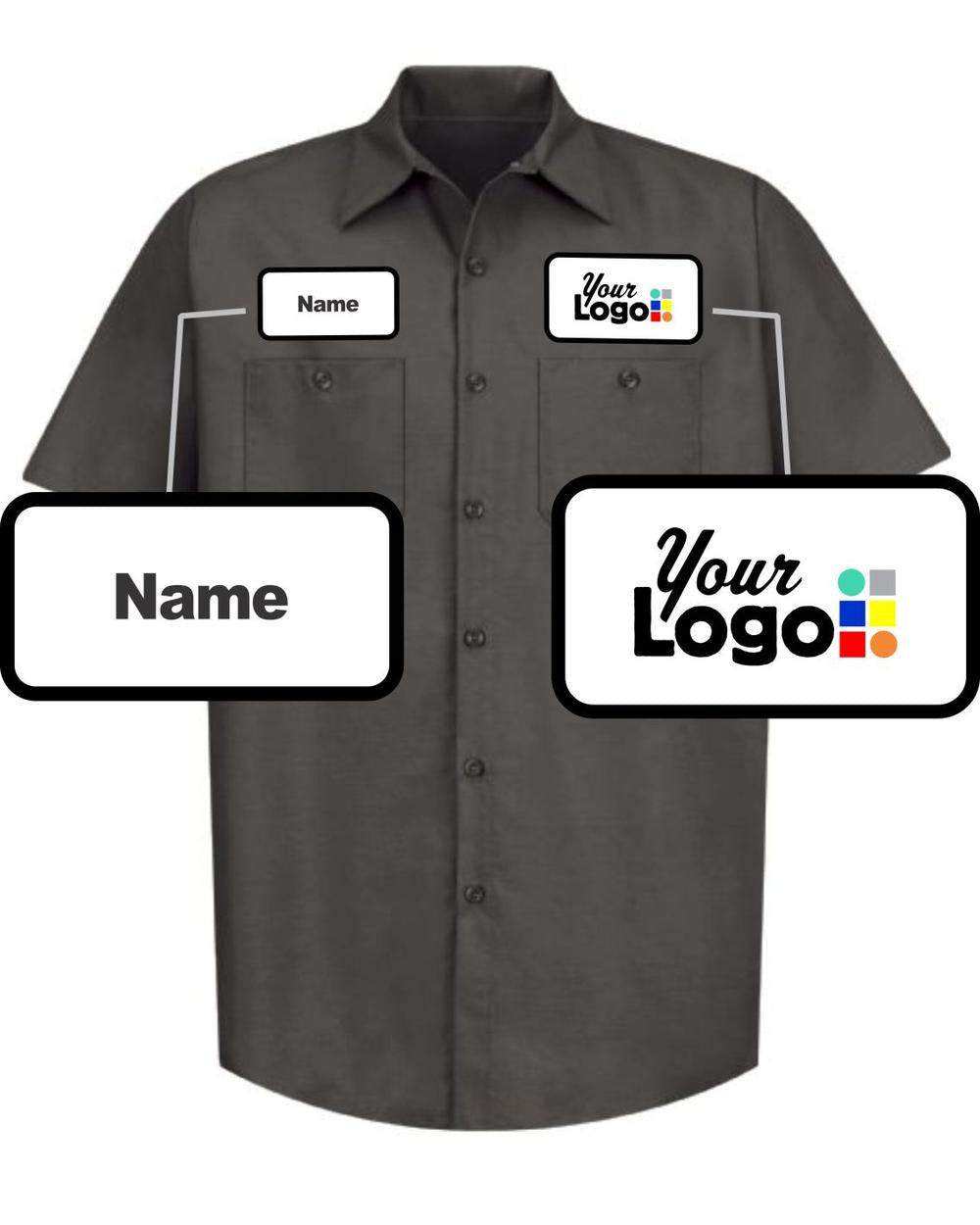 RedKap S/S Solid Custom Work Shirt, color: Charcoal