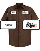 RedKap S/S Solid Custom Work Shirt, color: Chocolate Brown