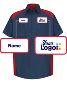 RedKap S/S Motorsports Custom Work Shirt, color: Navy/Red