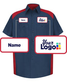 RedKap S/S Motorsports Custom Work Shirt, color: Navy/Red