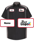 RedKap S/S Motorsports Custom Work Shirt, color: Black/Silver