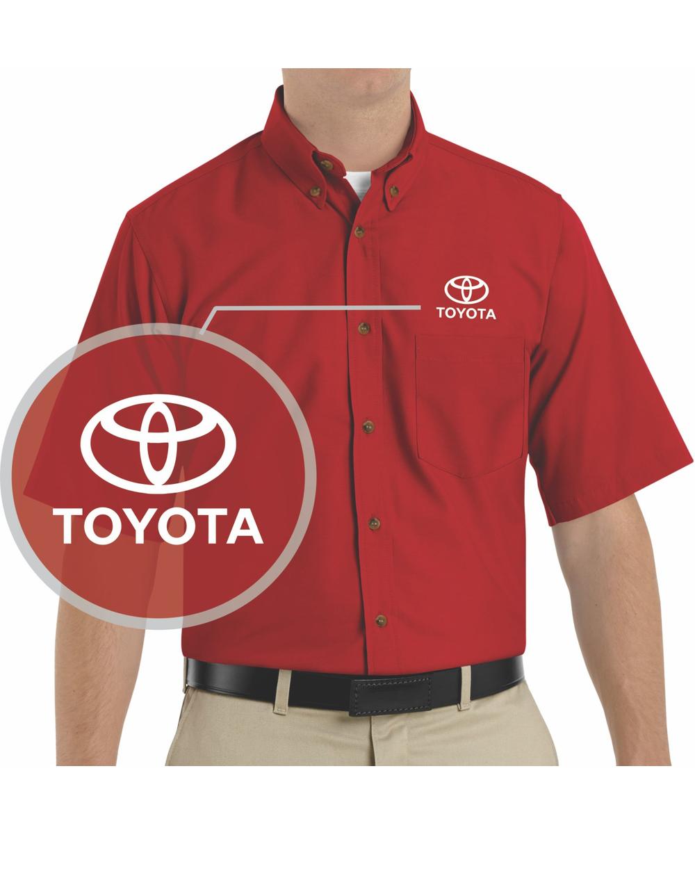 RedKap S/S Toyota Service Advisor Automotive Shirt, color: Red