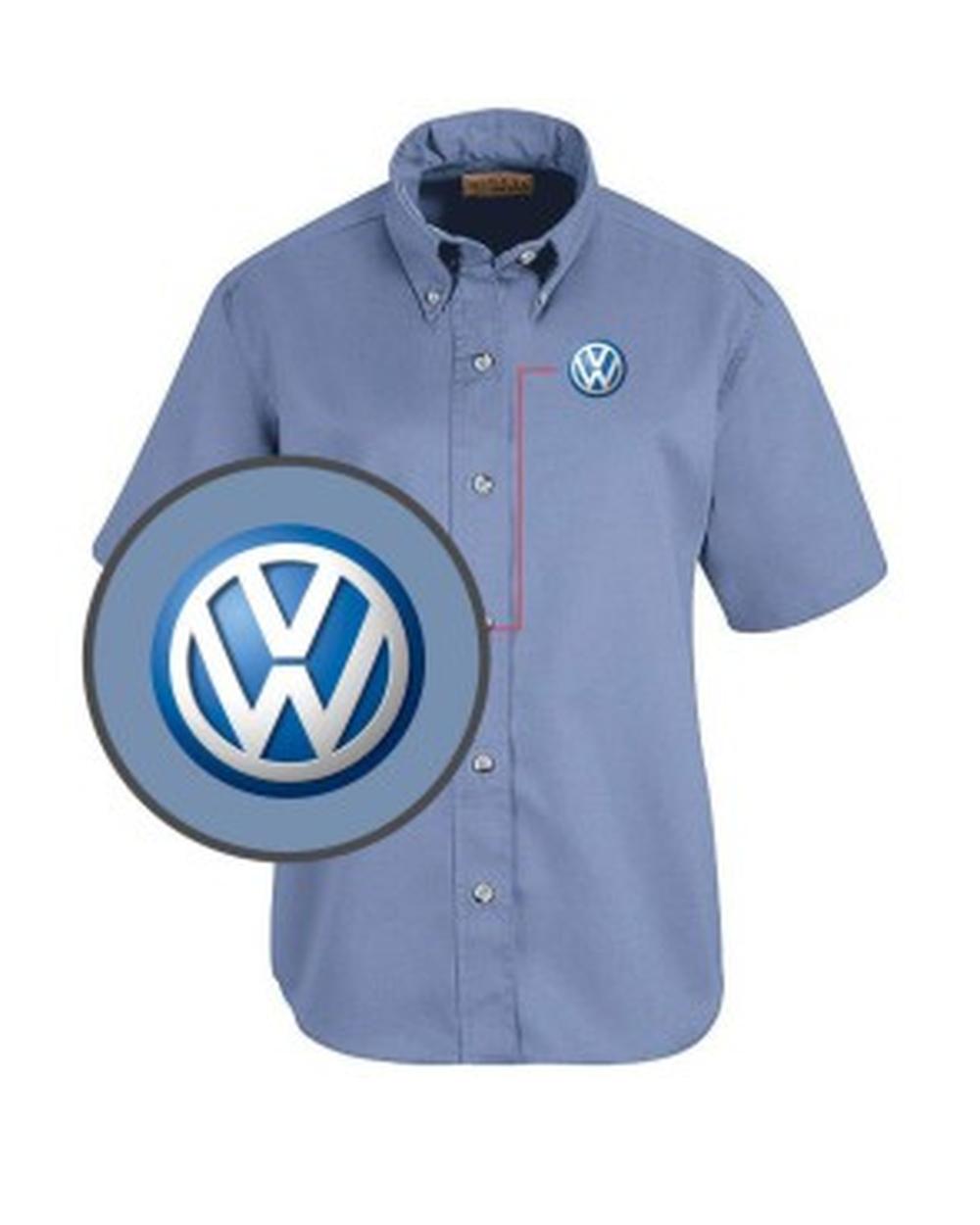 RedKap S/S Volkswagen Service Advisor Automotive Shirt, color: Light Blue