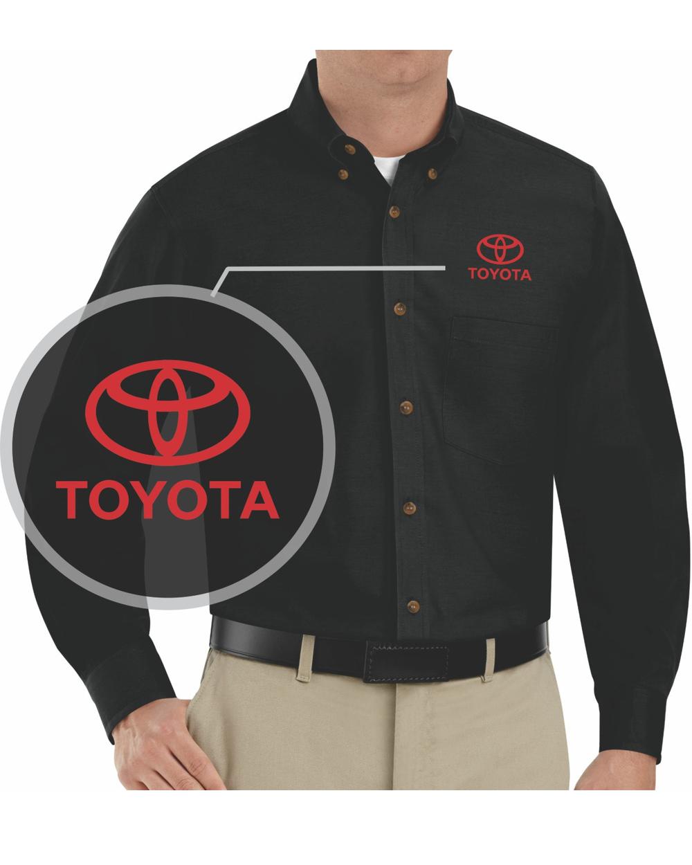 RedKap L/S Toyota Service Advisor Automotive Shirt, color: Black