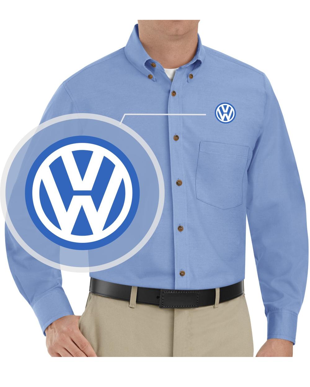 RedKap L/S Volkswagen Service Advisor Automotive Shirt, color: Light Blue