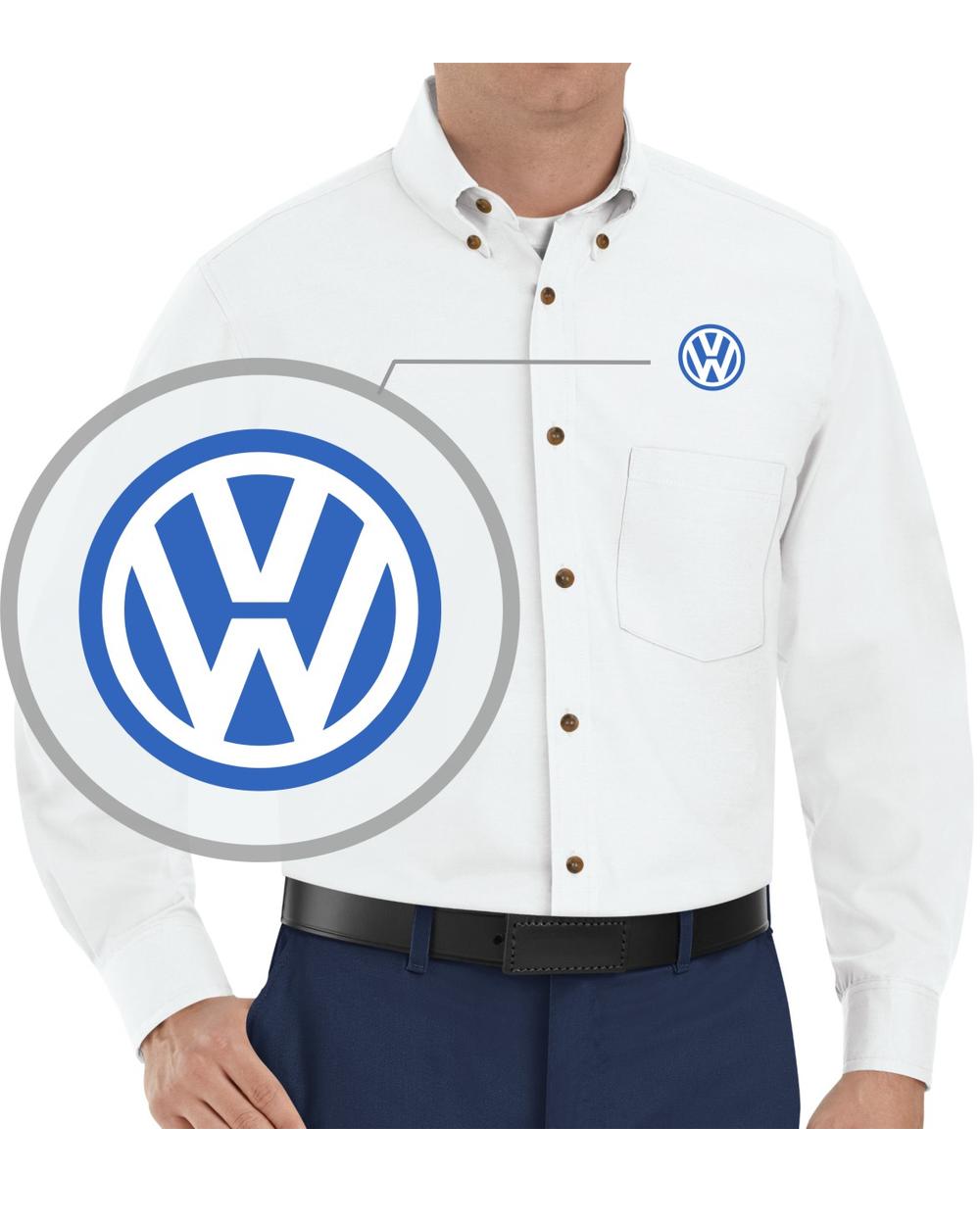 RedKap L/S Volkswagen Service Advisor Automotive Shirt, color: White