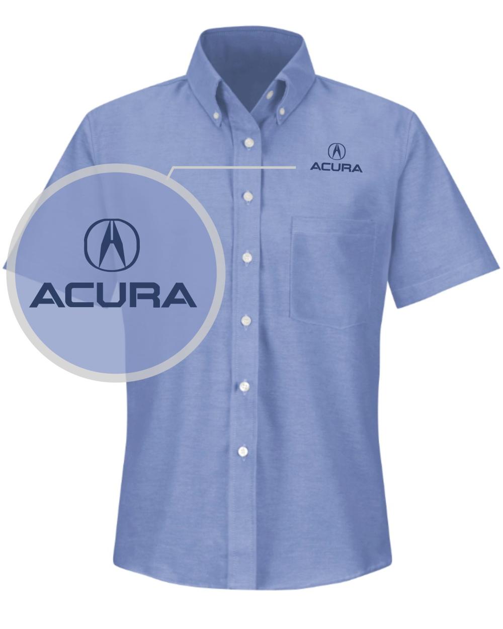 RedKap S/S Acura Service Advisor Automotive Shirt, color: Light Blue