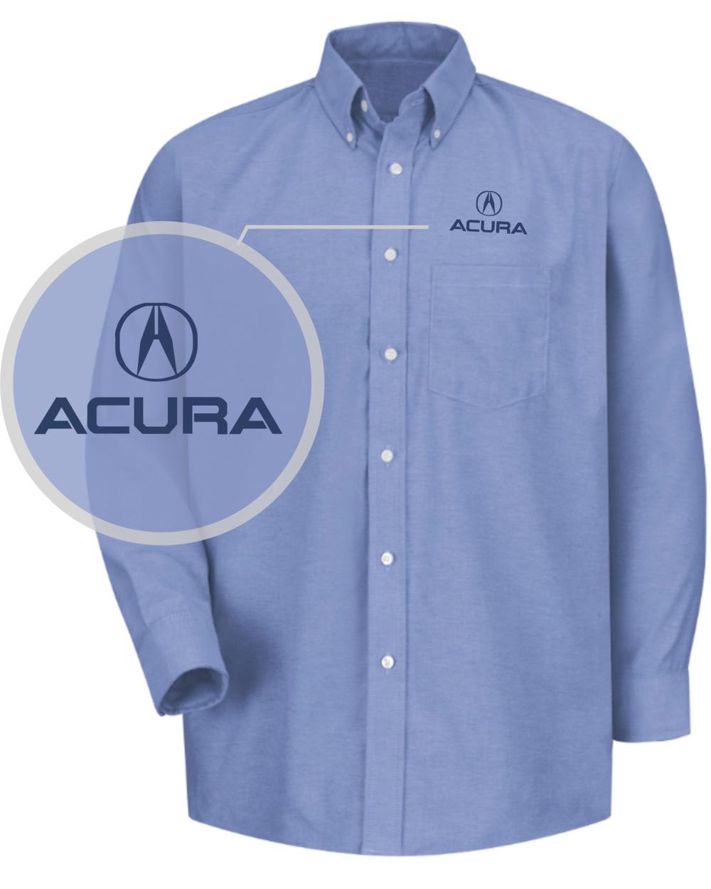 RedKap L/S Acura Service Advisor Automotive Shirt, color: Light Blue