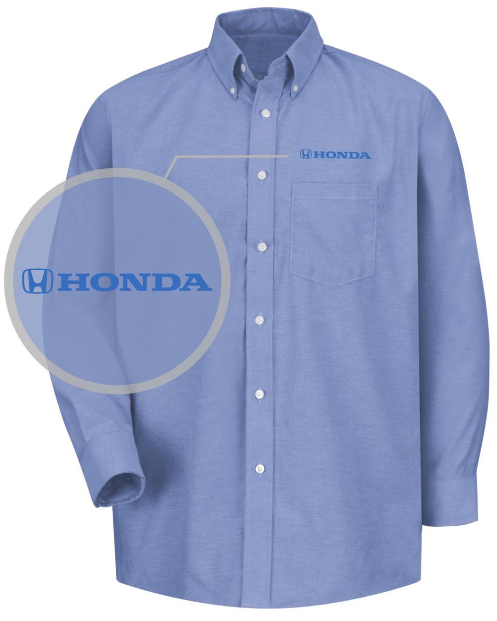 RedKap L/S Honda Service Advisor Automotive Shirt, color: Light Blue