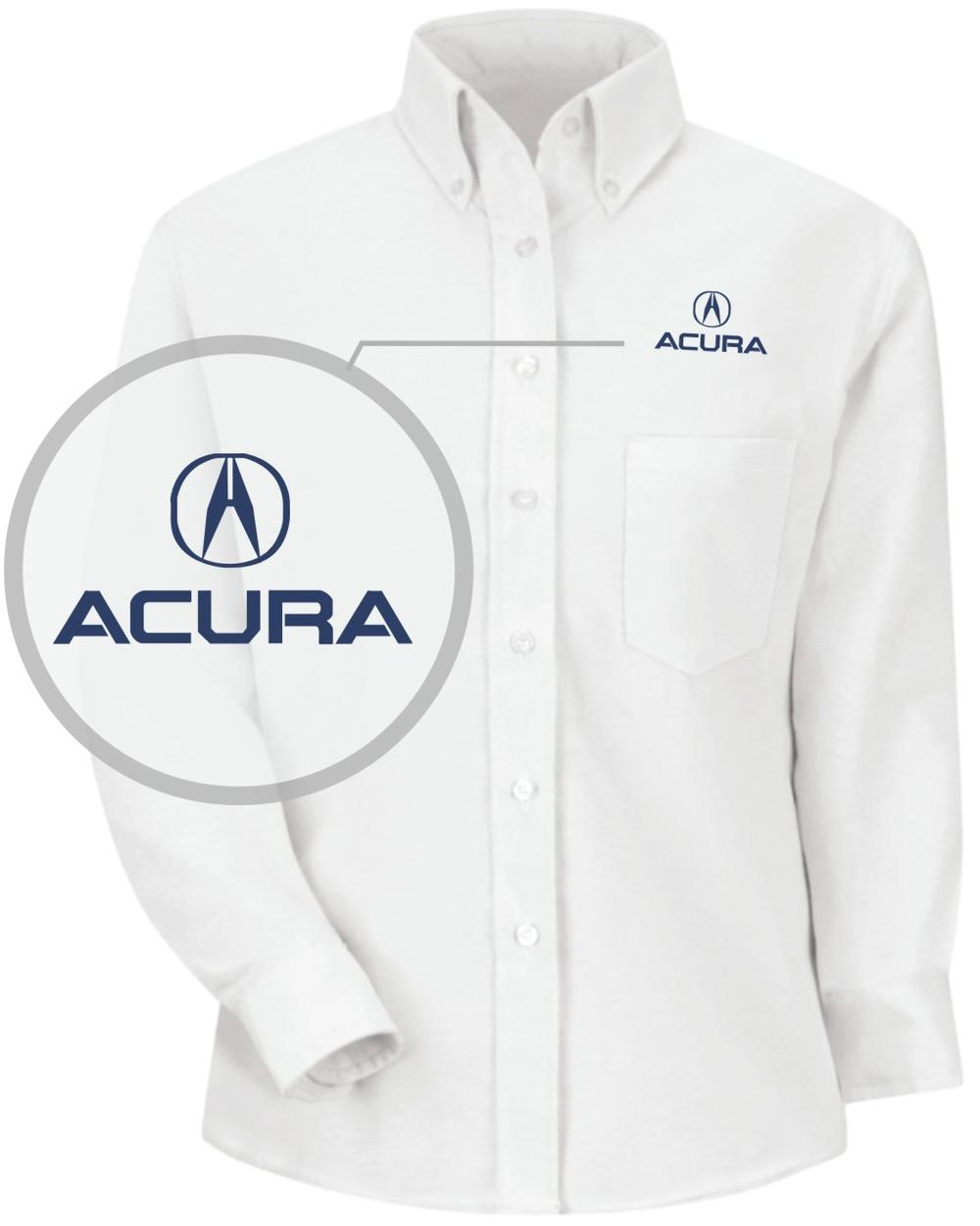 RedKap L/S Acura Service Advisor Automotive Shirt, color: White