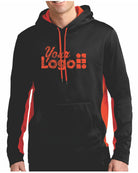 Sport-Tek ColorBlock Custom Hoodie, color: Black/Deep Orange
