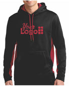 Sport-Tek ColorBlock Custom Hoodie, color: Black/Deep Red