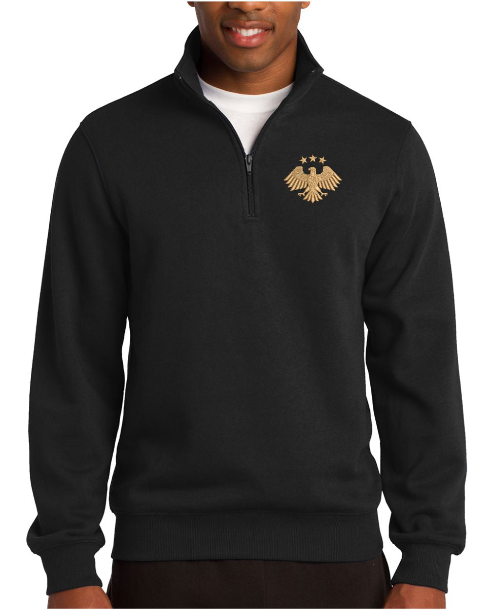 Sport-Tek 1/4 Zip Syria's New Eagle Sweatshirt, color: Black