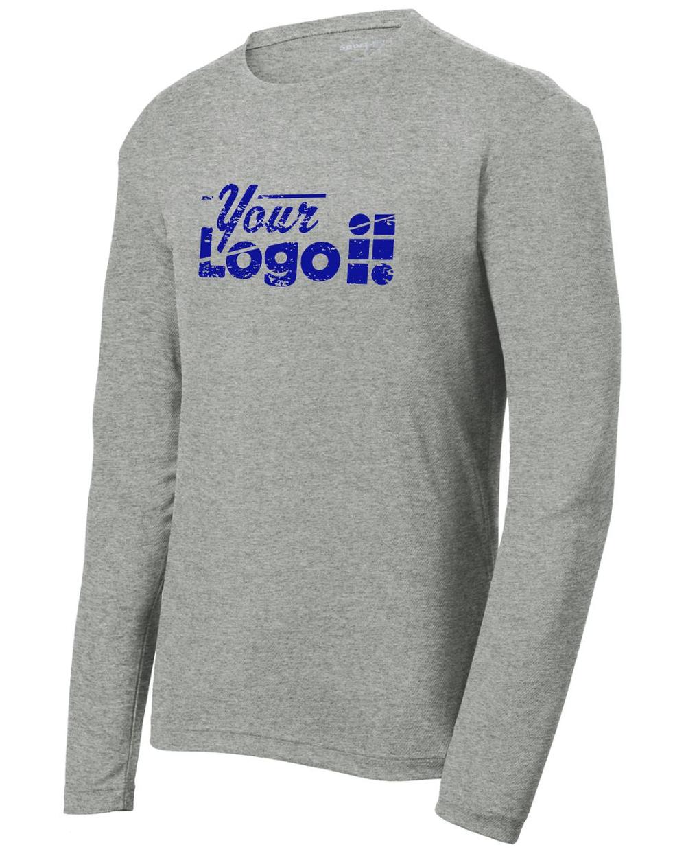 Sport-Tek L/S PosiCharge RacerMesh Custom T-Shirt, color: Grey Heather