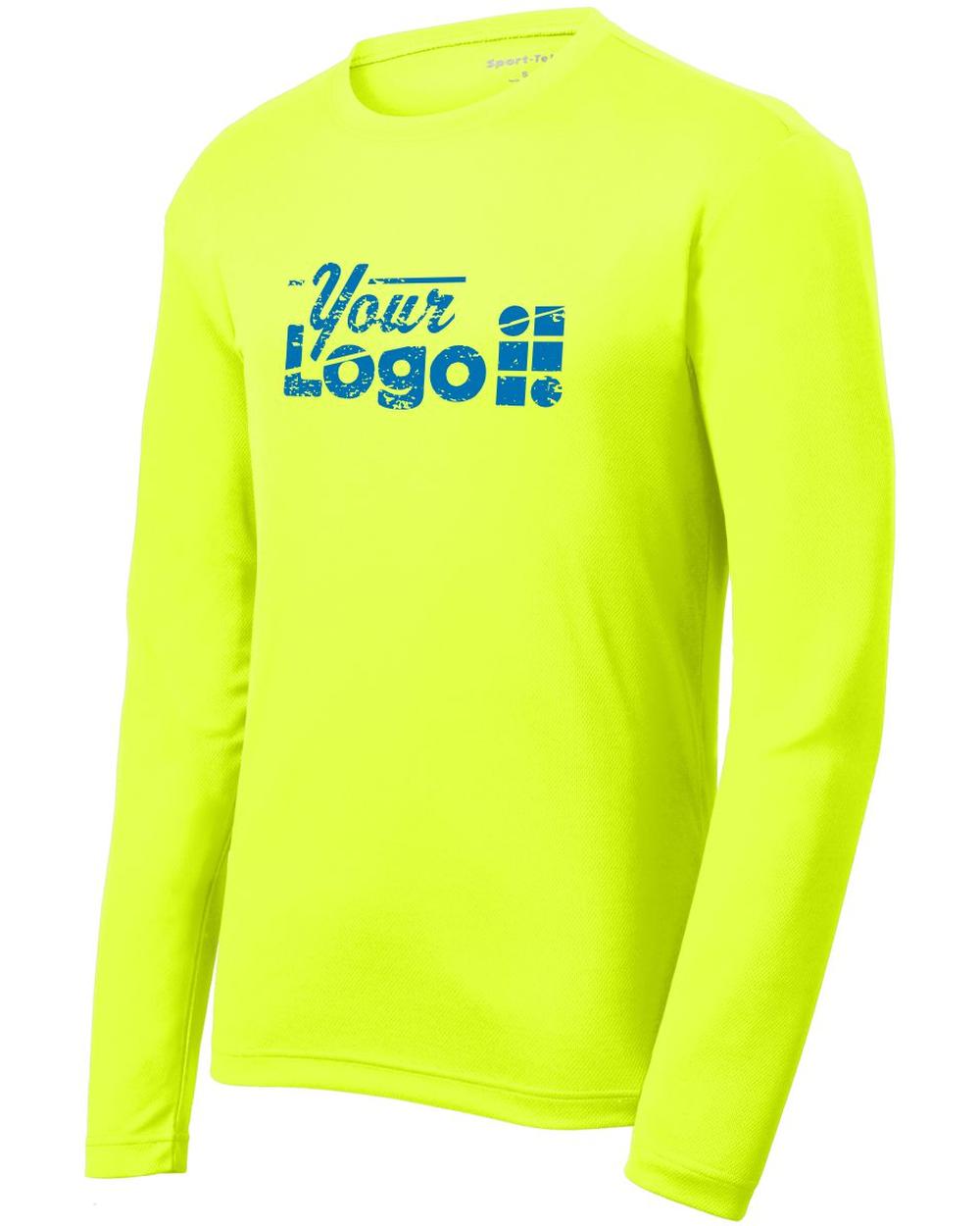 Sport-Tek L/S PosiCharge RacerMesh Custom T-Shirt, color: Neon Yellow