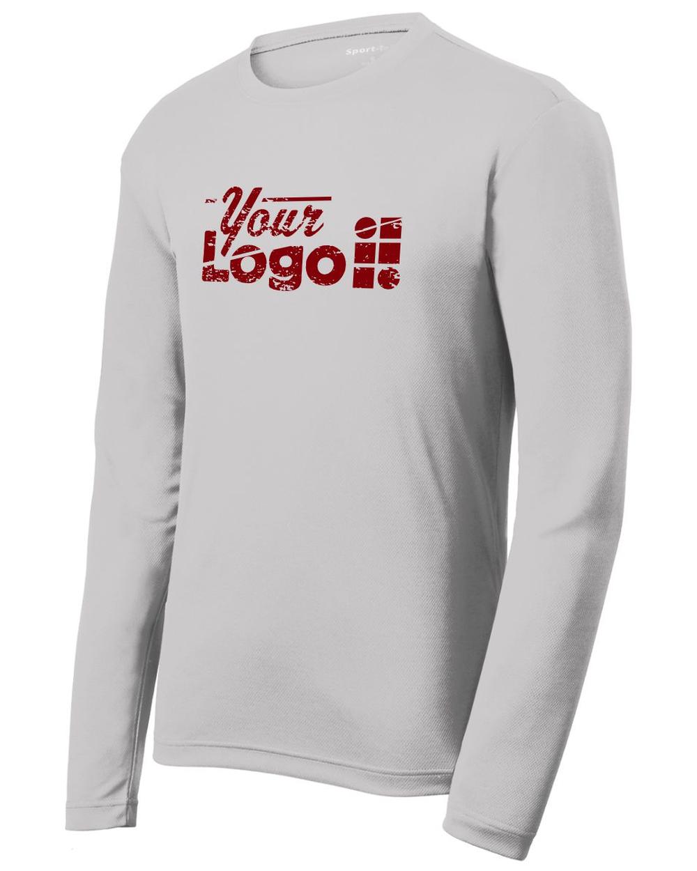 Sport-Tek L/S PosiCharge RacerMesh Custom T-Shirt, color: Silver