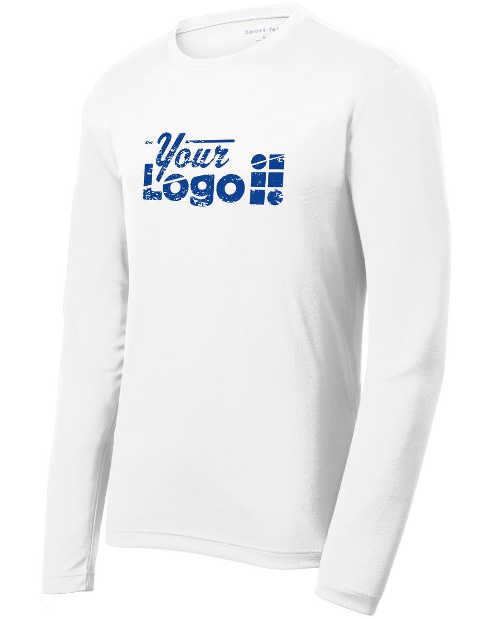 Sport-Tek L/S PosiCharge RacerMesh Custom T-Shirt, color: White