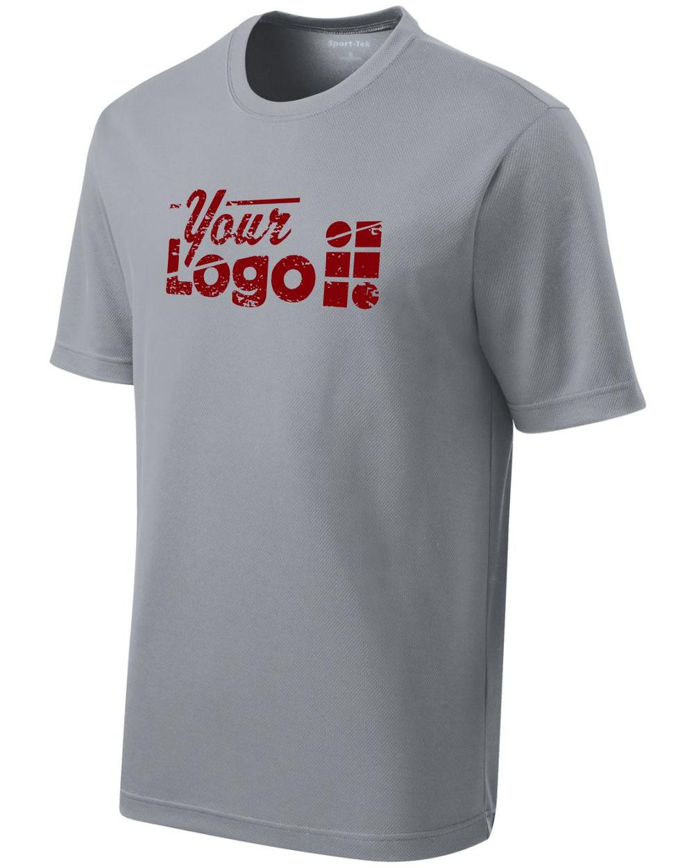 Sport-Tek S/S PosiCharge RacerMesh Custom T-Shirt, color: Silver