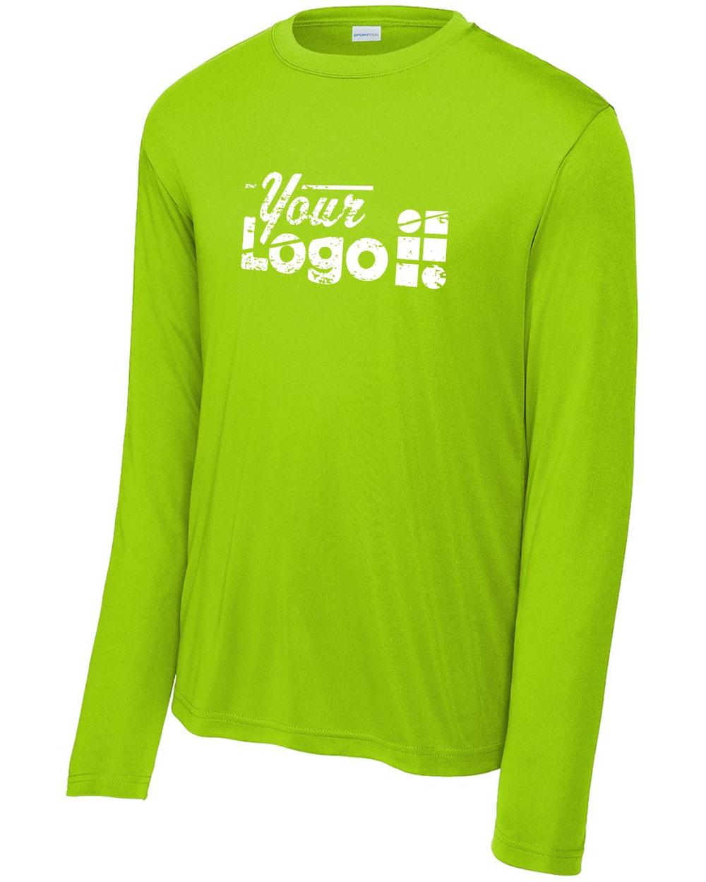 Sport-Tek L/S Competitor Custom T-Shirt, color: Lime Shock