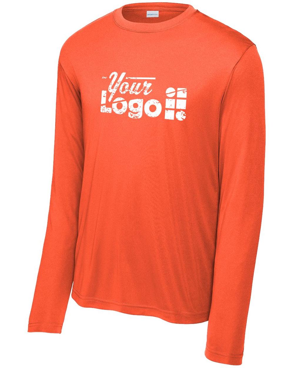 Sport-Tek L/S Competitor Custom T-Shirt, color: Neon Orange