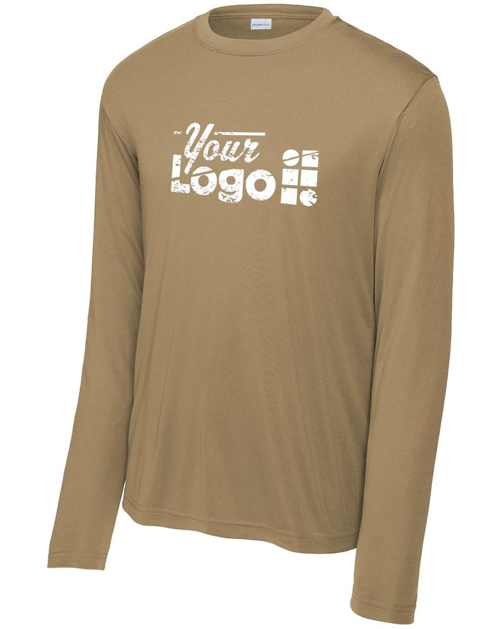 Sport-Tek L/S Competitor Custom T-Shirt, color: Coyote Brown