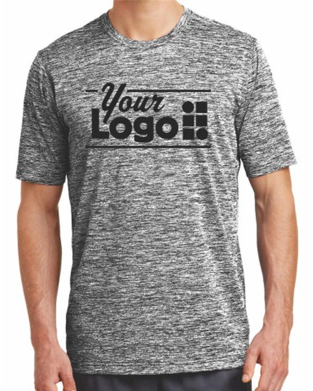 Sport-Tek S/S Electric Heather Custom T-Shirt, color: Black Electric