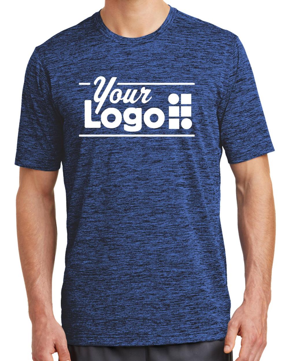 Sport-Tek S/S Electric Heather Custom T-Shirt, color: Dark Royal-Black Electric