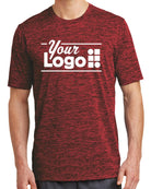Sport-Tek S/S Electric Heather Custom T-Shirt, color: Deep Red-Black Electric