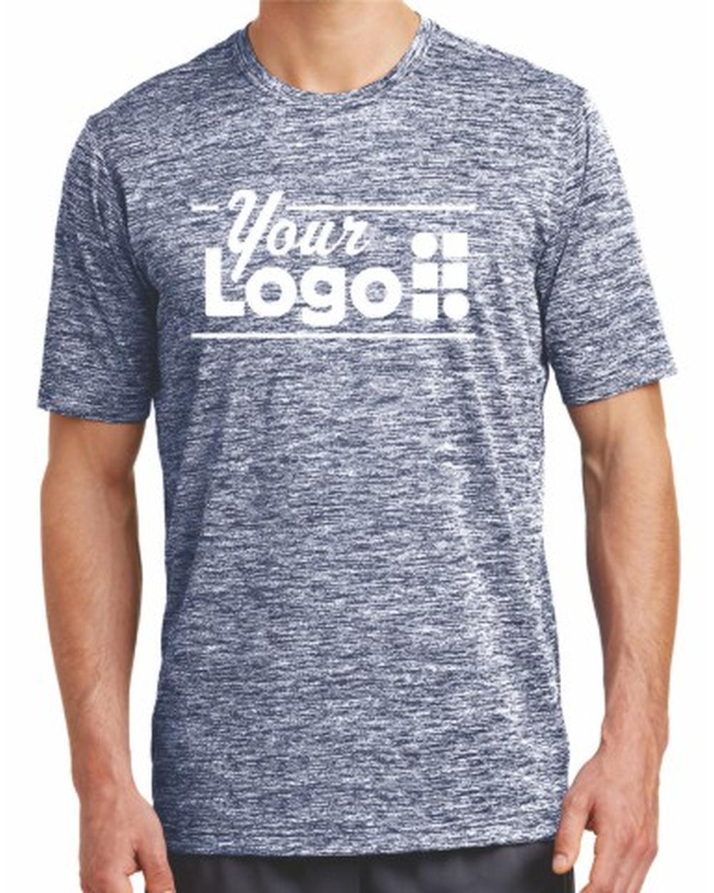 Sport-Tek S/S Electric Heather Custom T-Shirt, color: True Navy Electric