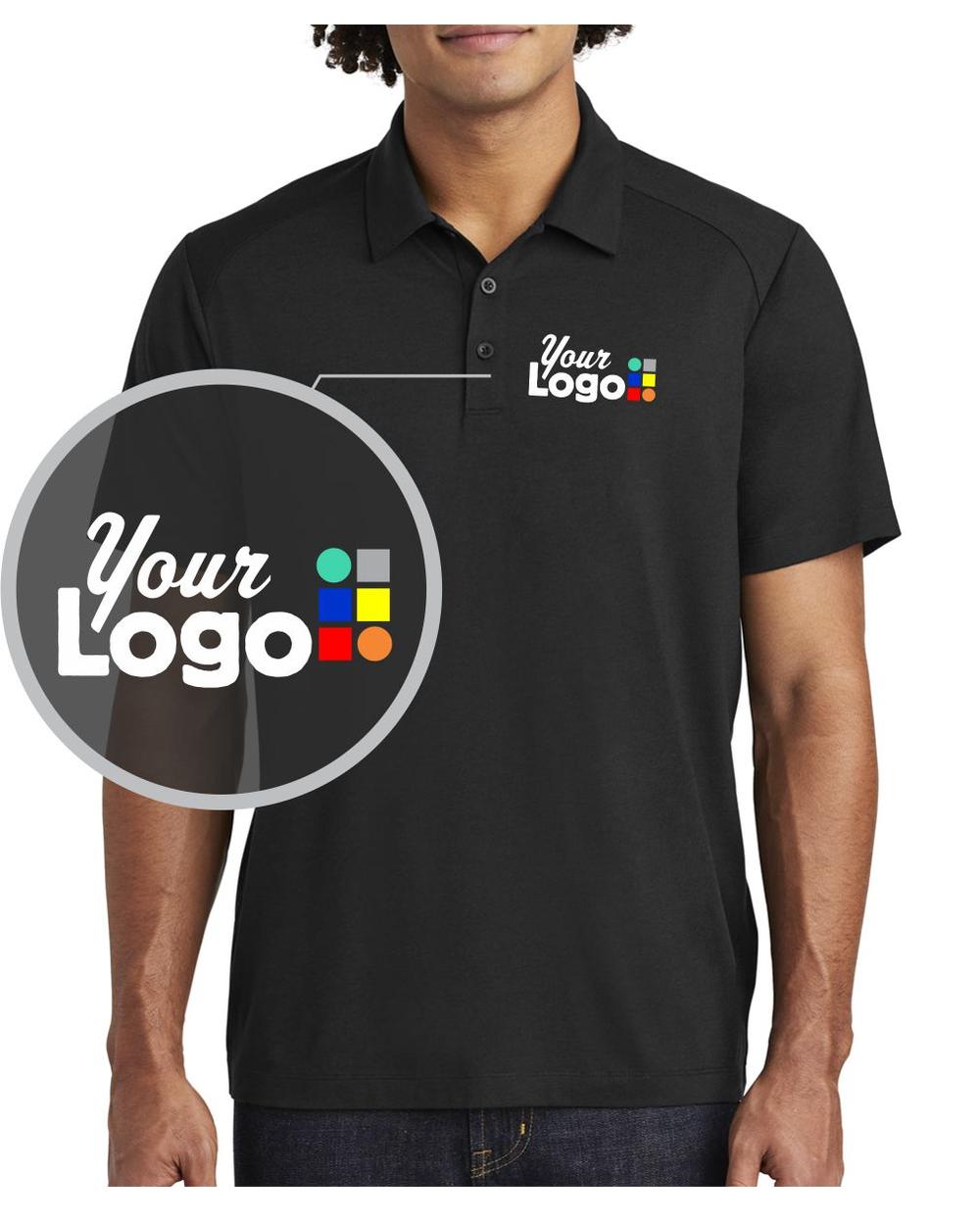 Sport-Tek S/S PosiCharge Tri-Blend Wicking Custom Golf Shirt, color: Black Triad Solid