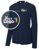 Sport-Tek Club 1/4 Zip Custom Pullover, color: True Navy/White