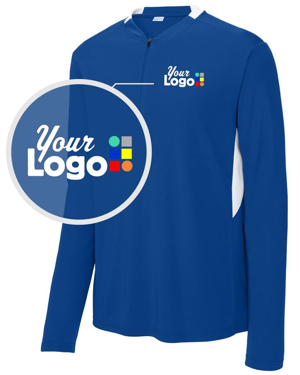 Sport-Tek Club 1/4 Zip Custom Pullover, color: True Royal/White