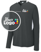Sport-Tek Club 1/4 Zip Custom Pullover, color: Iron Grey/White