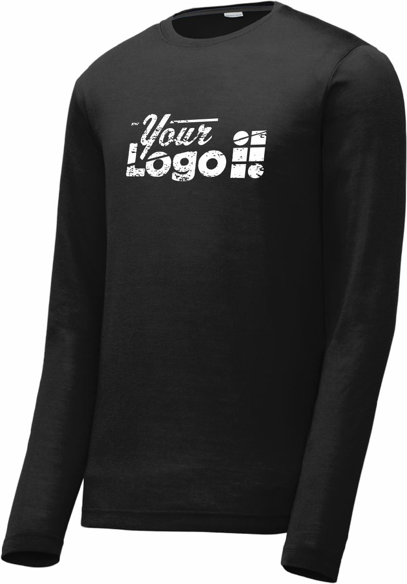 Sport-Tek L/S PosiCharge Competitor Cotton-Touch Custom T-Shirt, color: Black