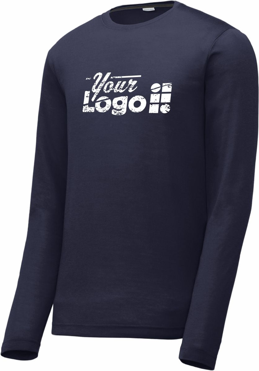 Sport-Tek L/S PosiCharge Competitor Cotton-Touch Custom T-Shirt, color: True Navy