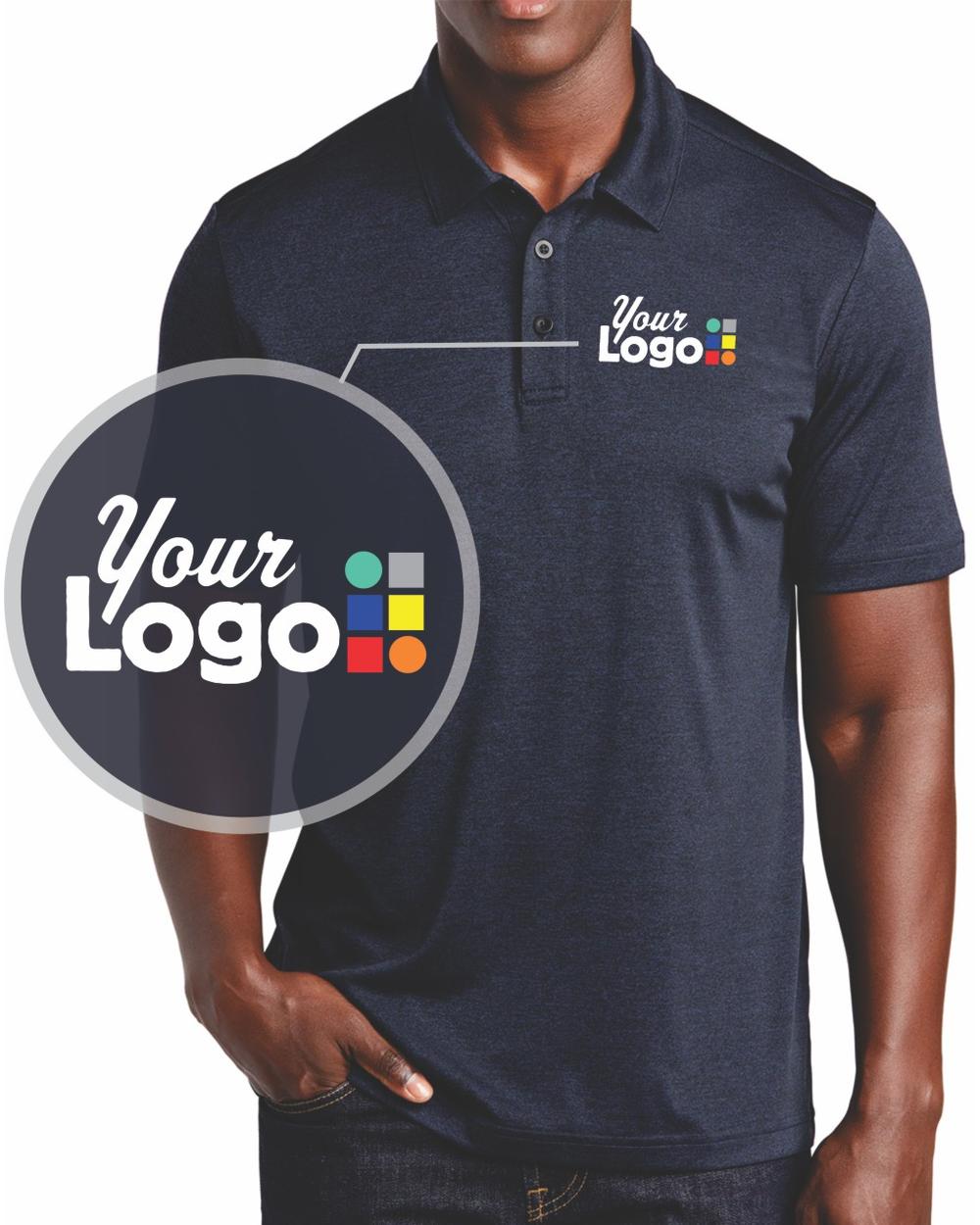 Sport-Tek S/S Endeavor Custom Golf Shirt, color: Deep Navy Heather