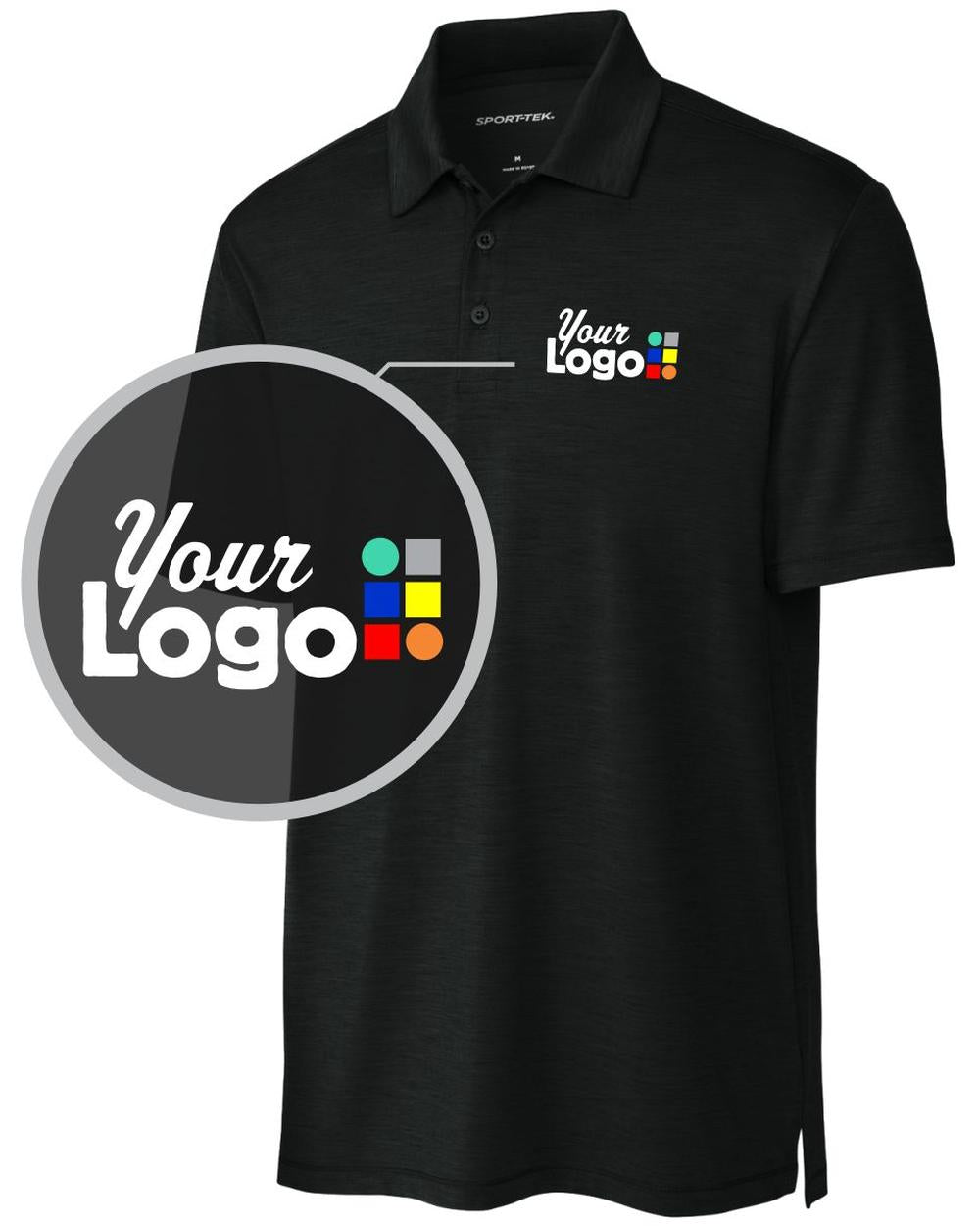 Sport-Tek S/S Versa Custom Golf Shirt, color: Black